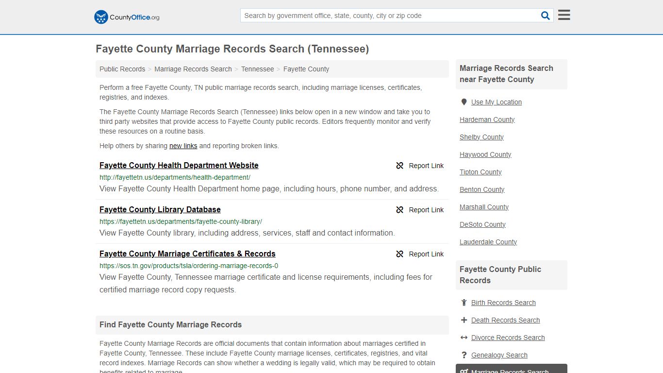 Marriage Records Search - Fayette County, TN (Marriage Licenses ...